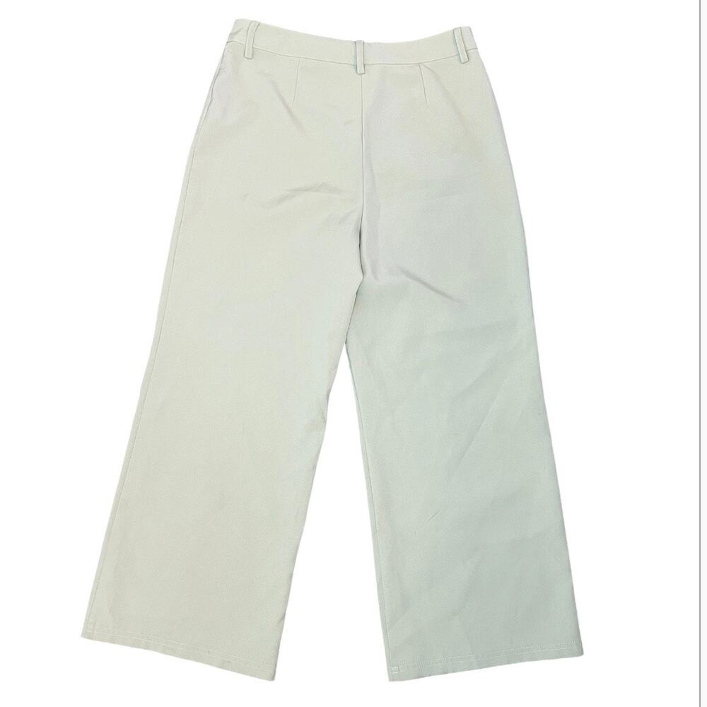 Avec Les Filles Pale Sage Green Wide Leg Trousers High Rise pants professional - Picture 4 of 5